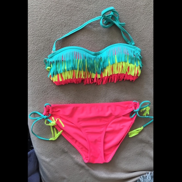 Multi-coloured fringe Bikini- La Vie En Rose - Picture 1 of 1